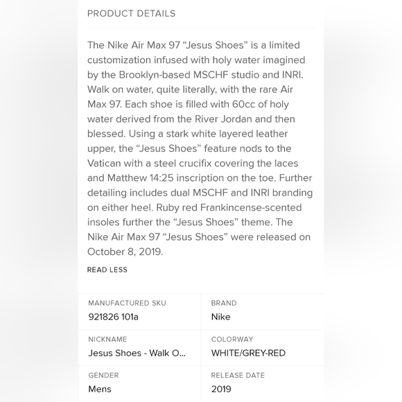 MSCHF X INRI X Nike Air Max 97 Walk On Water *NWT* - Picture 10 of 15